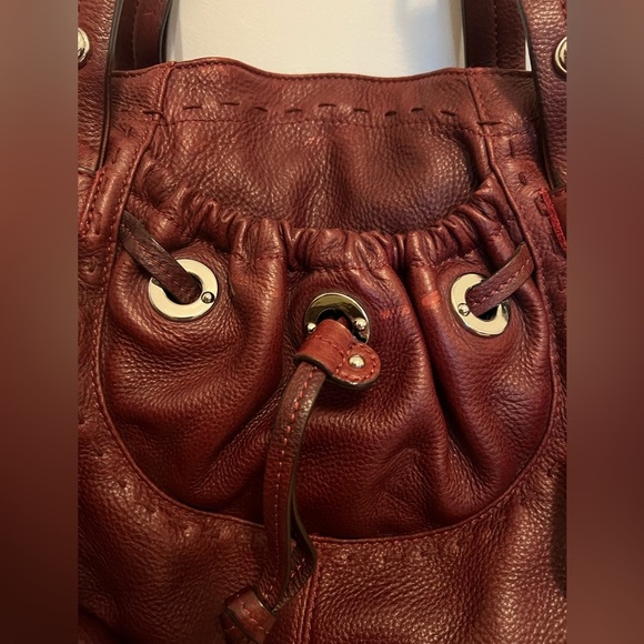 B Makowsky glove leather double handle handbag - Picture 13 of 15